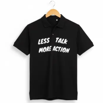 Imashine Cotton T-shirt – Talk Less Do More Action (Black Edition)