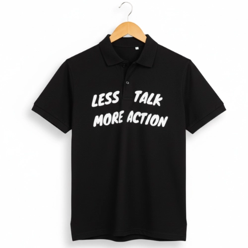 Imashine Cotton T-shirt – Talk Less Do More Action (Black Edition)