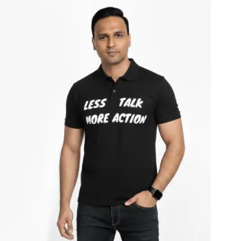 Imashine Cotton T-shirt – Talk Less Do More Action (Black Edition)