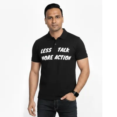 Imashine Cotton T-shirt – Talk Less Do More Action (Black Edition)