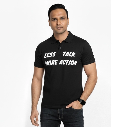 Imashine Cotton T-shirt – Talk Less Do More Action (Black Edition)